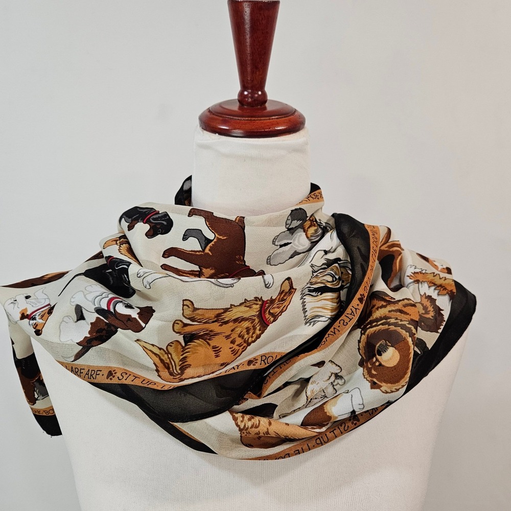 Dog Print Scarf Lightweight Dog Mom Puppy 58 inch‎